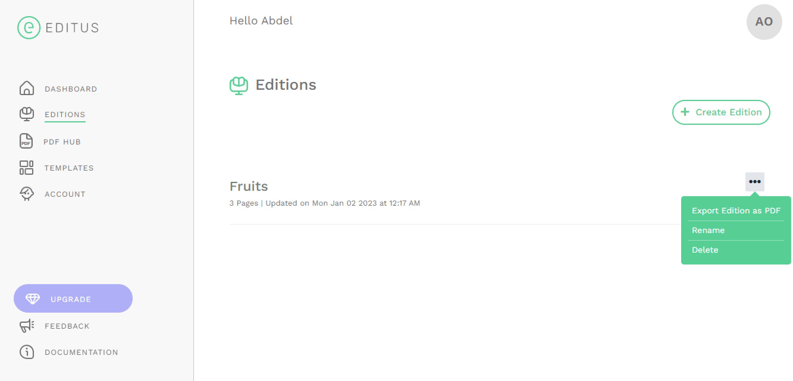 Editus editions view